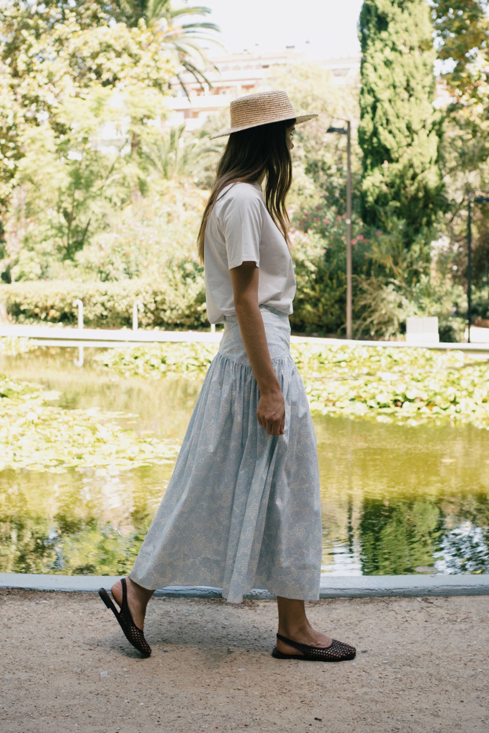 FLOWERS CUTLINES SKIRT
