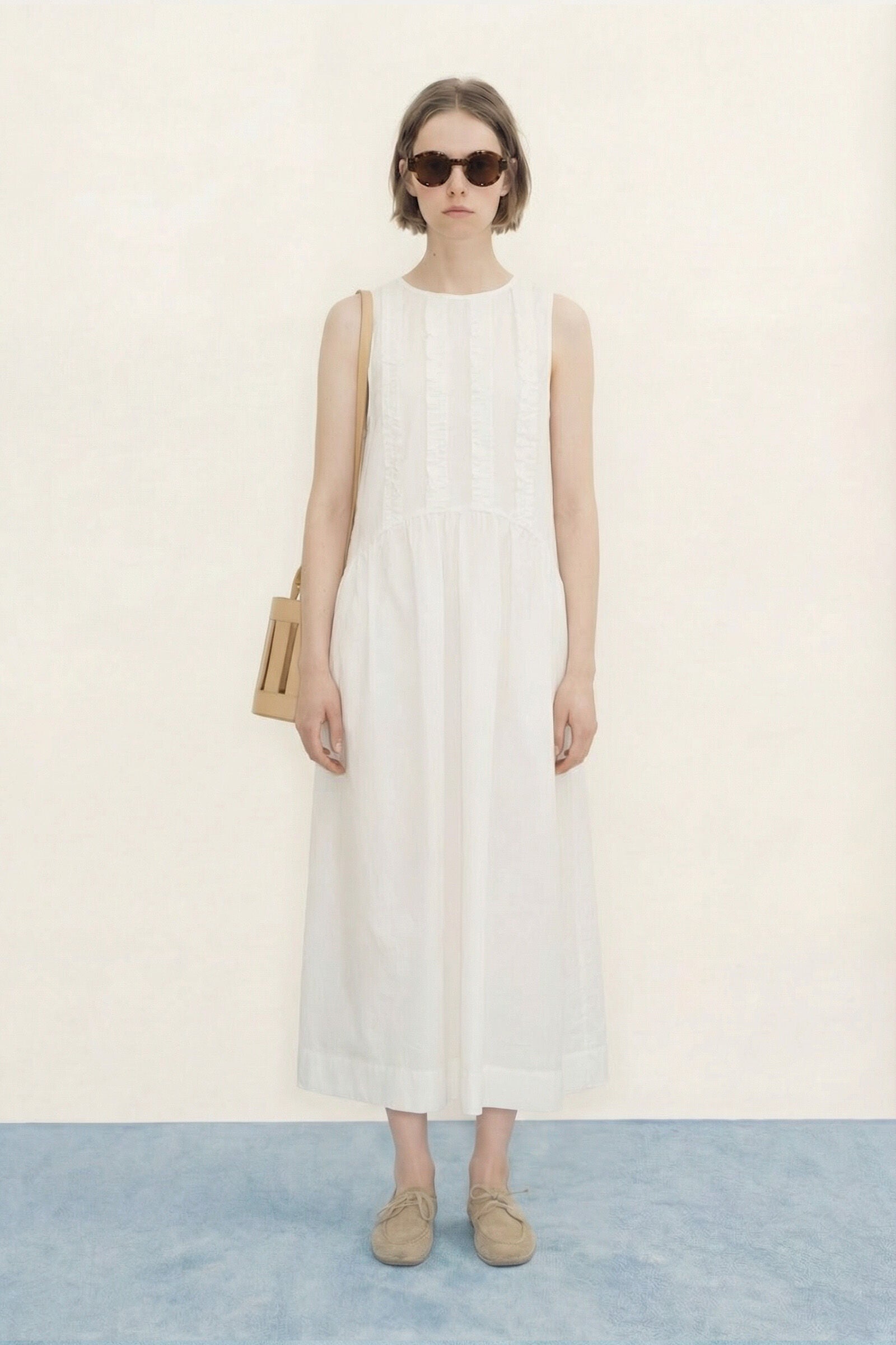 LOW BACK FRILLS DRESS