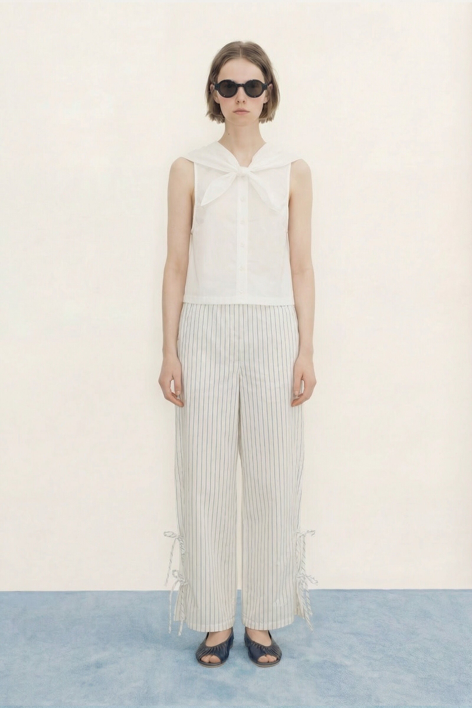 STRIPED ELASTICATED PANTS