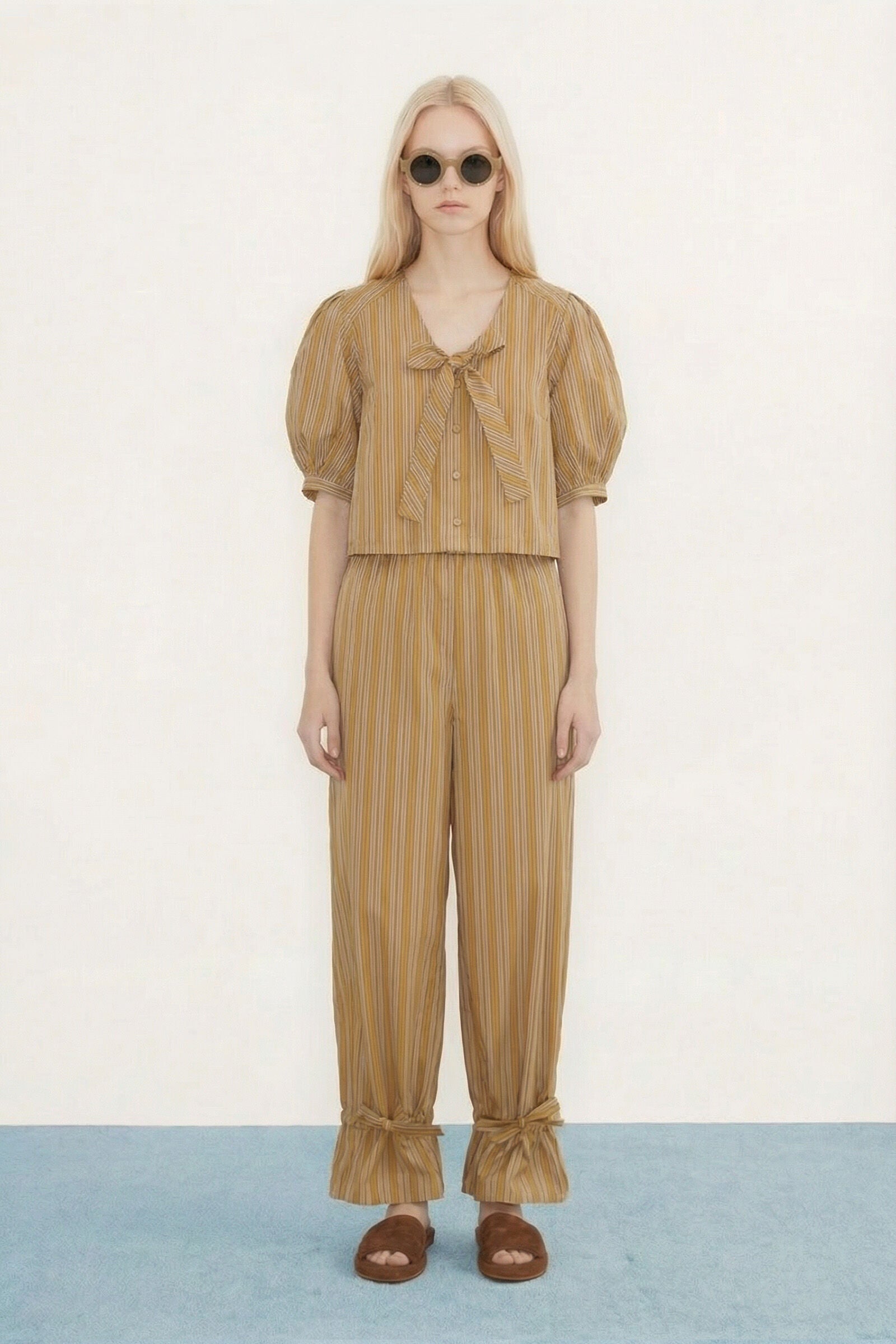 STRIPED BOW TROUSERS