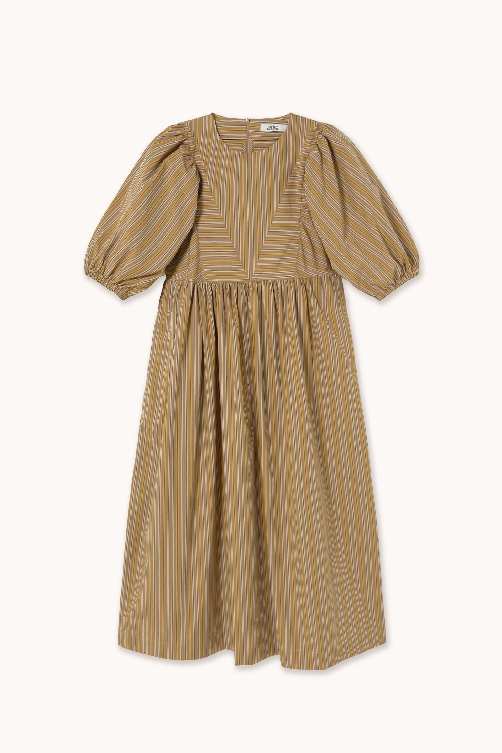 STRIPED PUFF SLEEVES DRESS