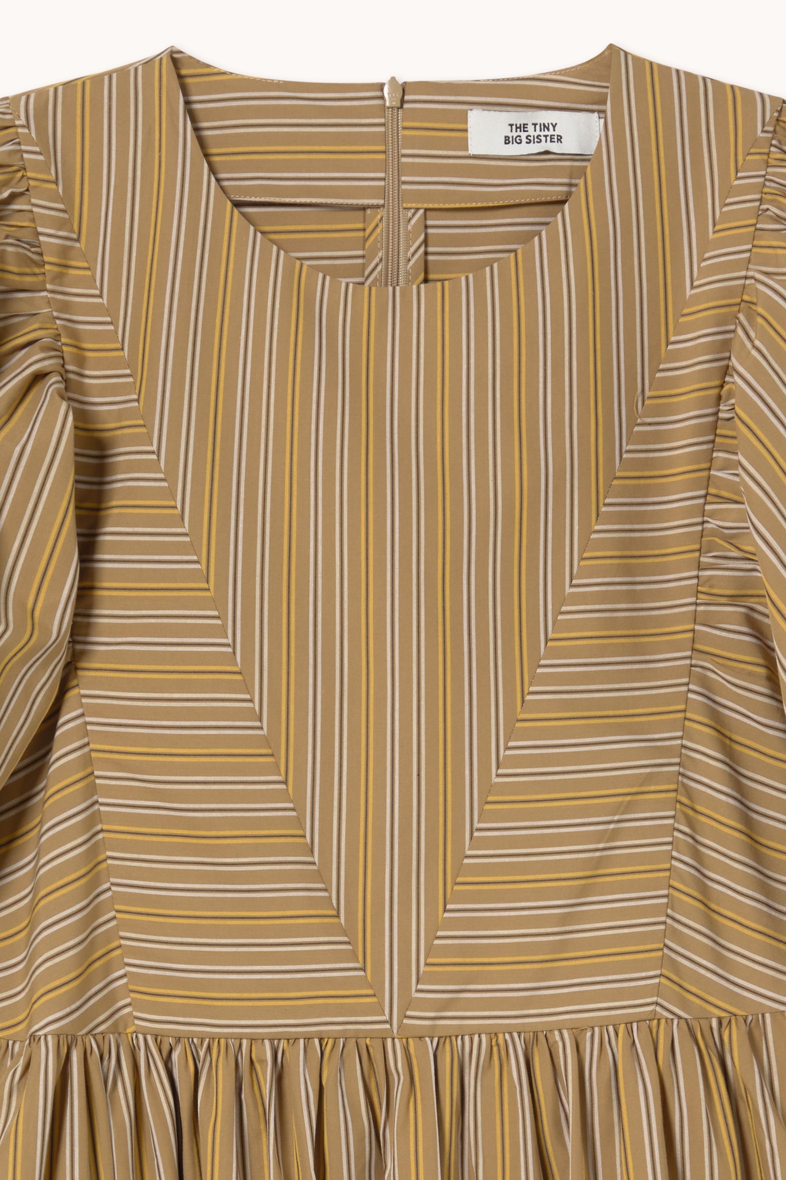 STRIPED PUFF SLEEVES DRESS