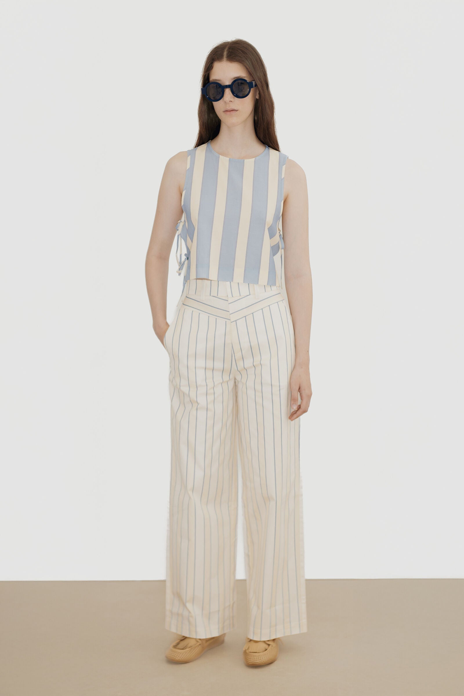 RETRO STRIPES YOKED TROUSERS