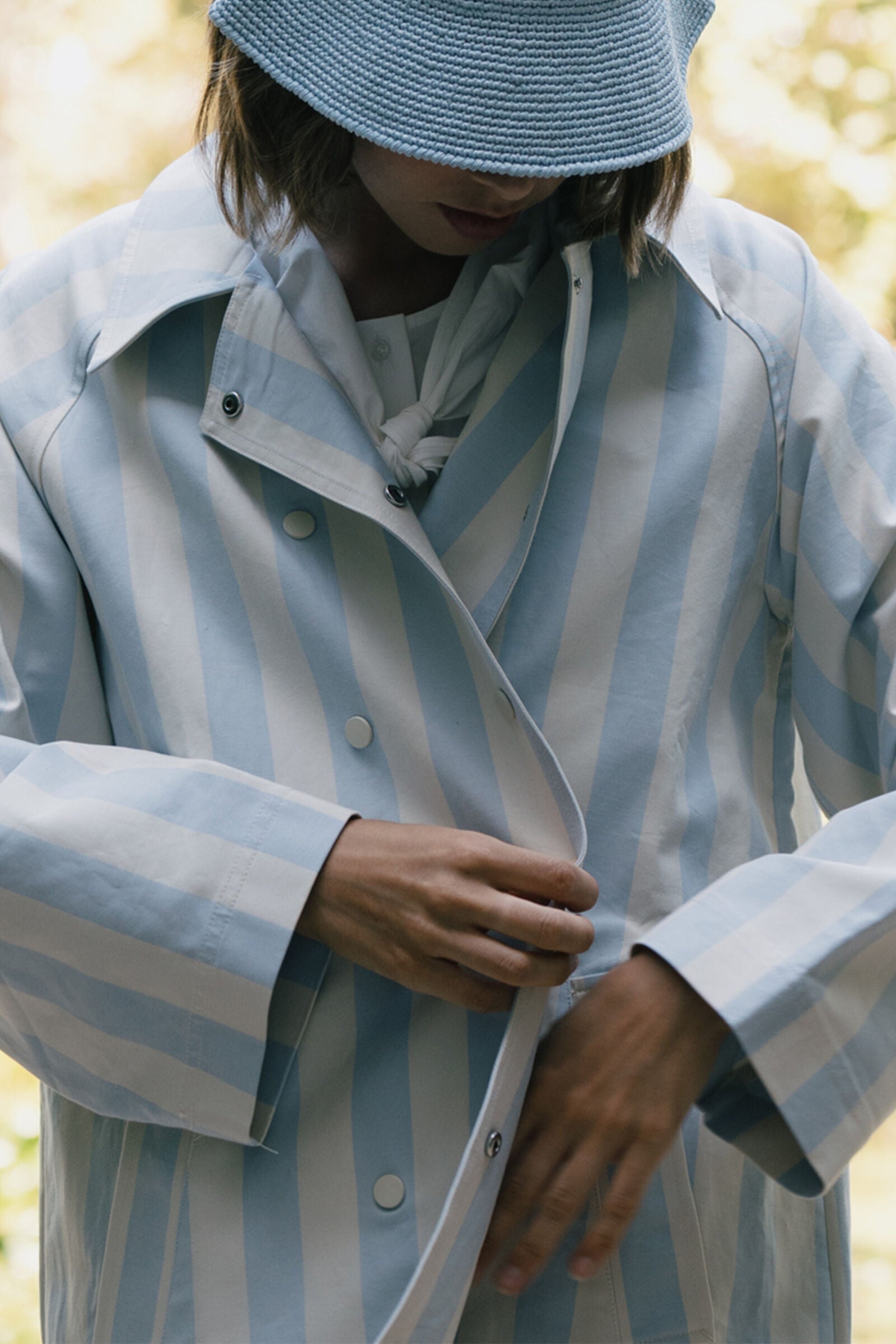 STRIPED TRENCH COAT