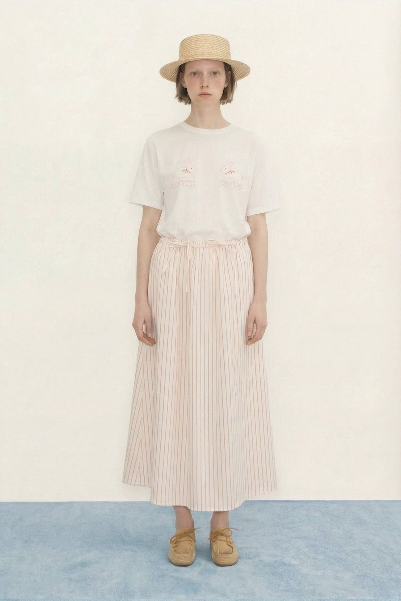 THIN STRIPES BOW SKIRT