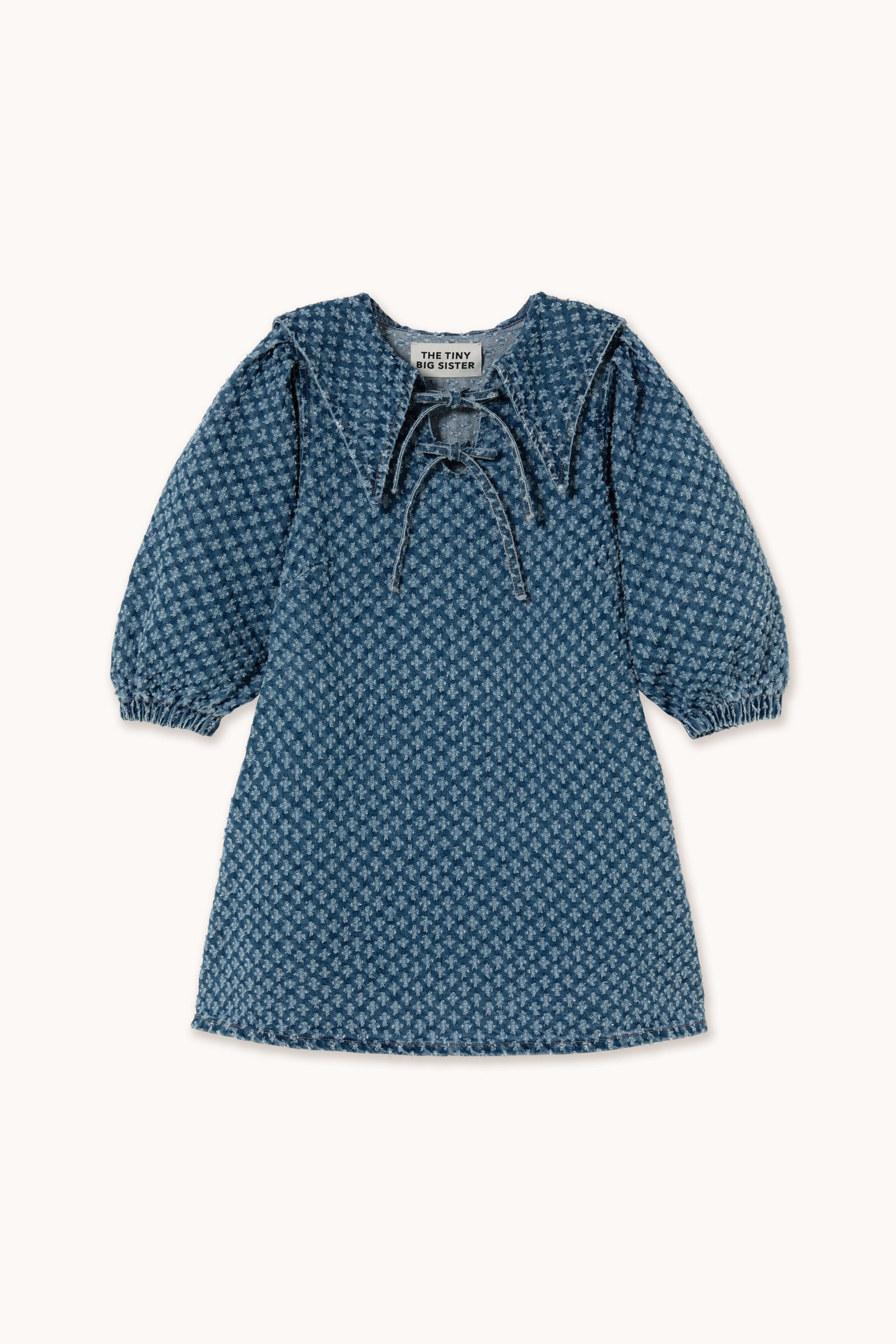 PUFF SLEEVES DENIM DRESS