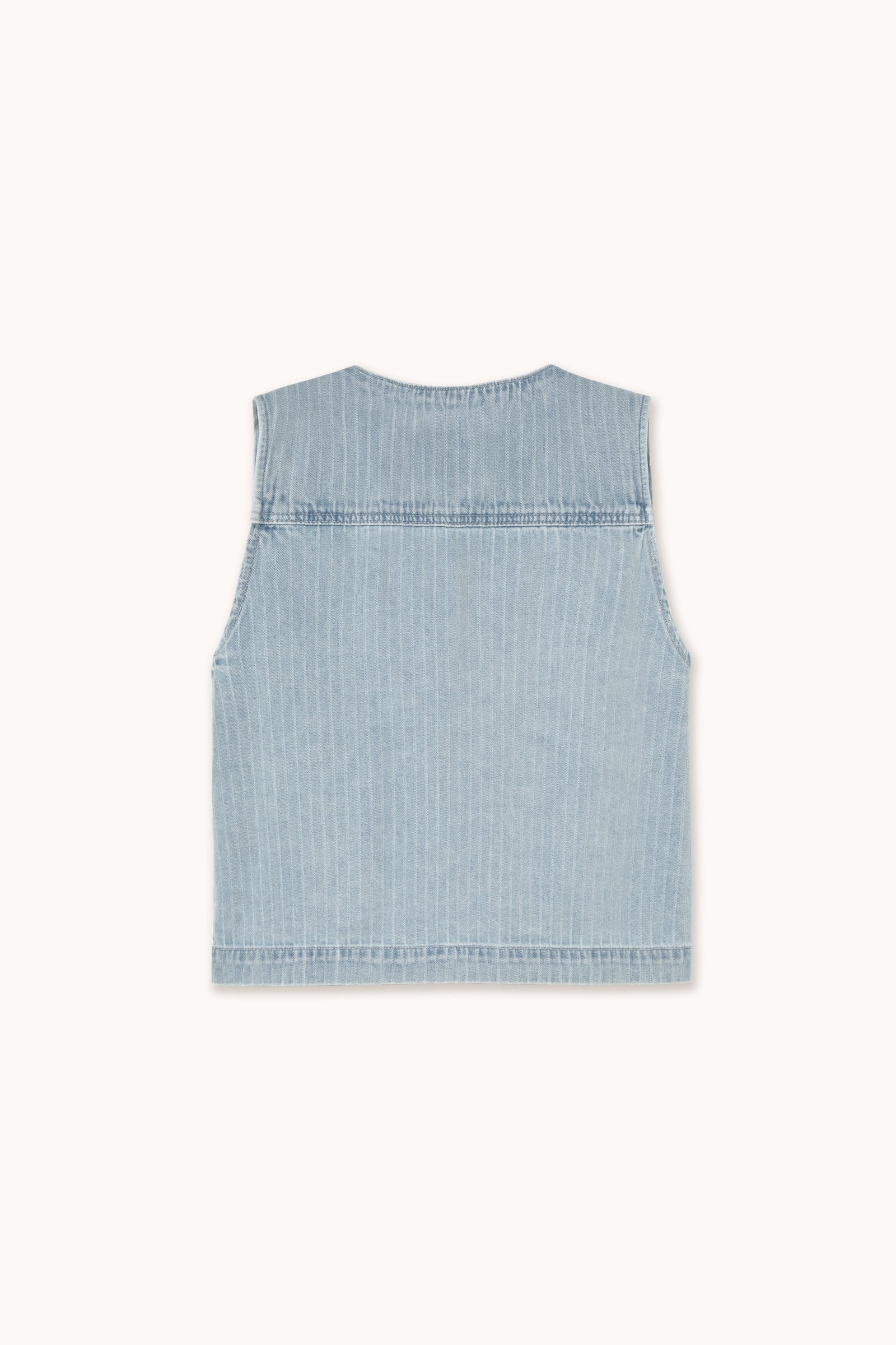 STRIPED DENIM VEST