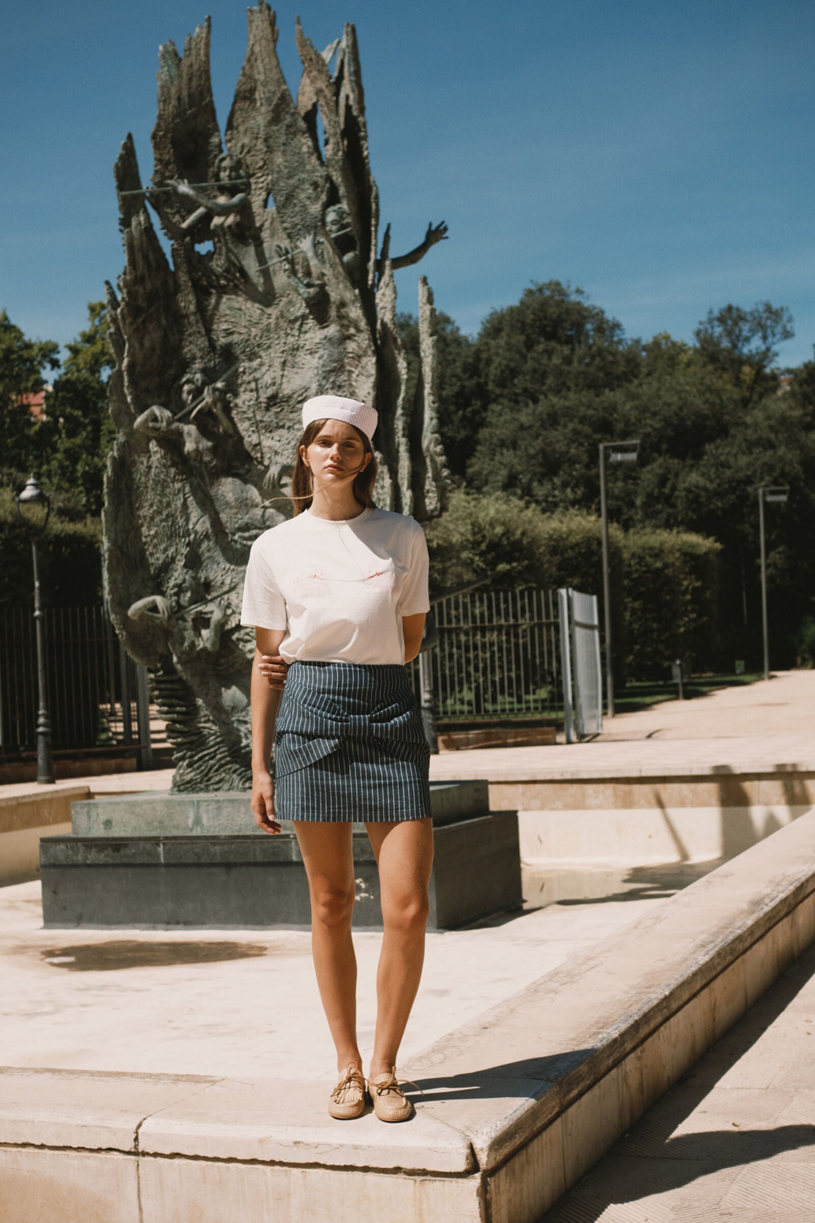 STRIPED MINI SKIRT