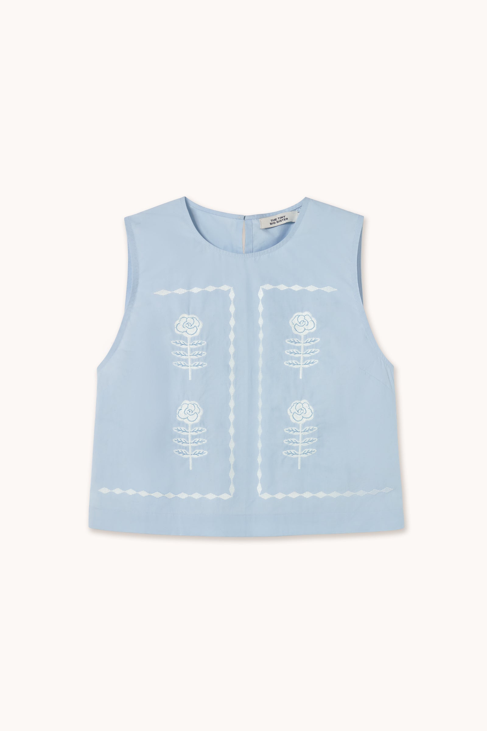 EMBROIDERED SLEVELESS TOP