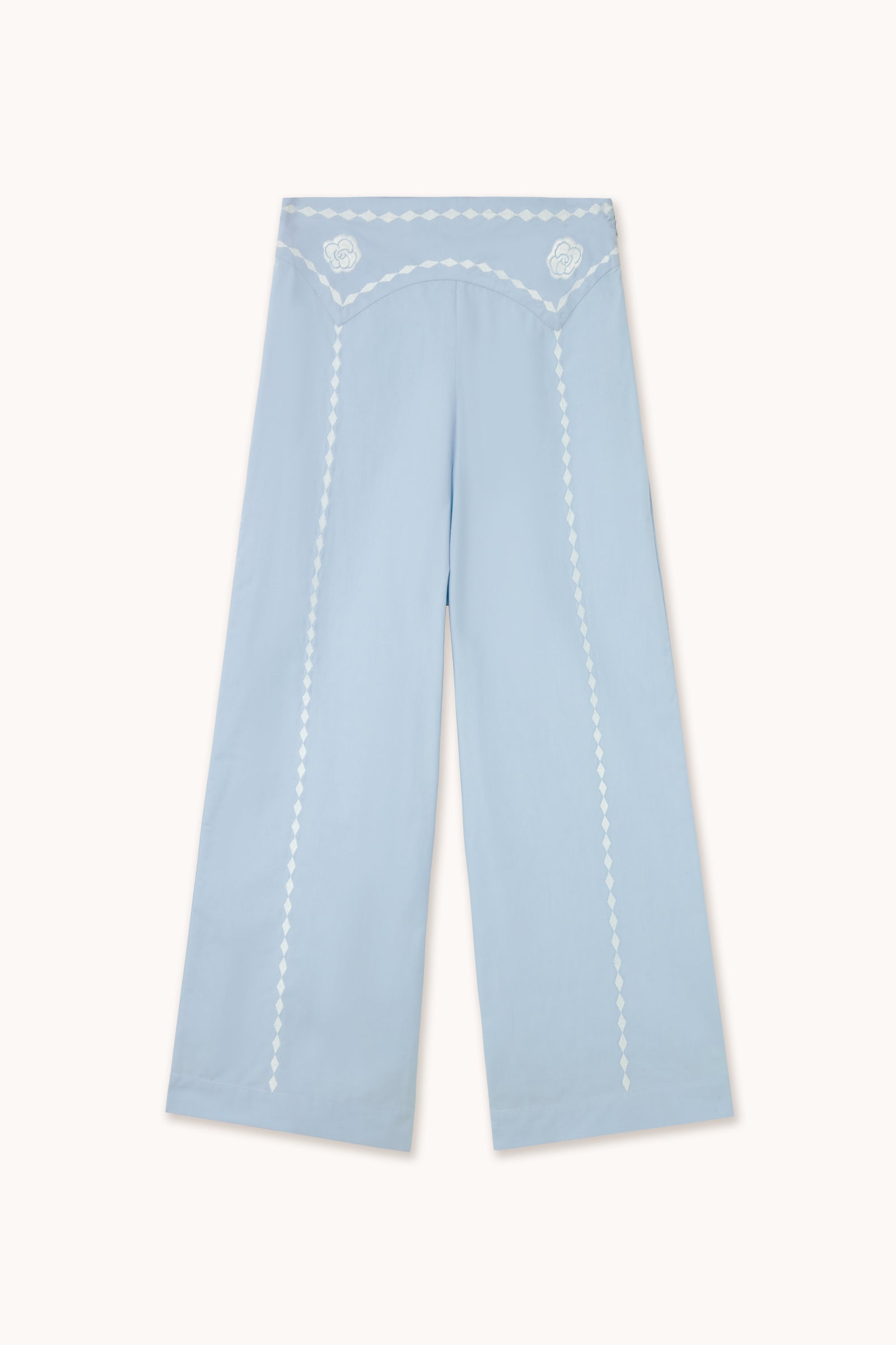 EMBROIDERED WIDE PANTS