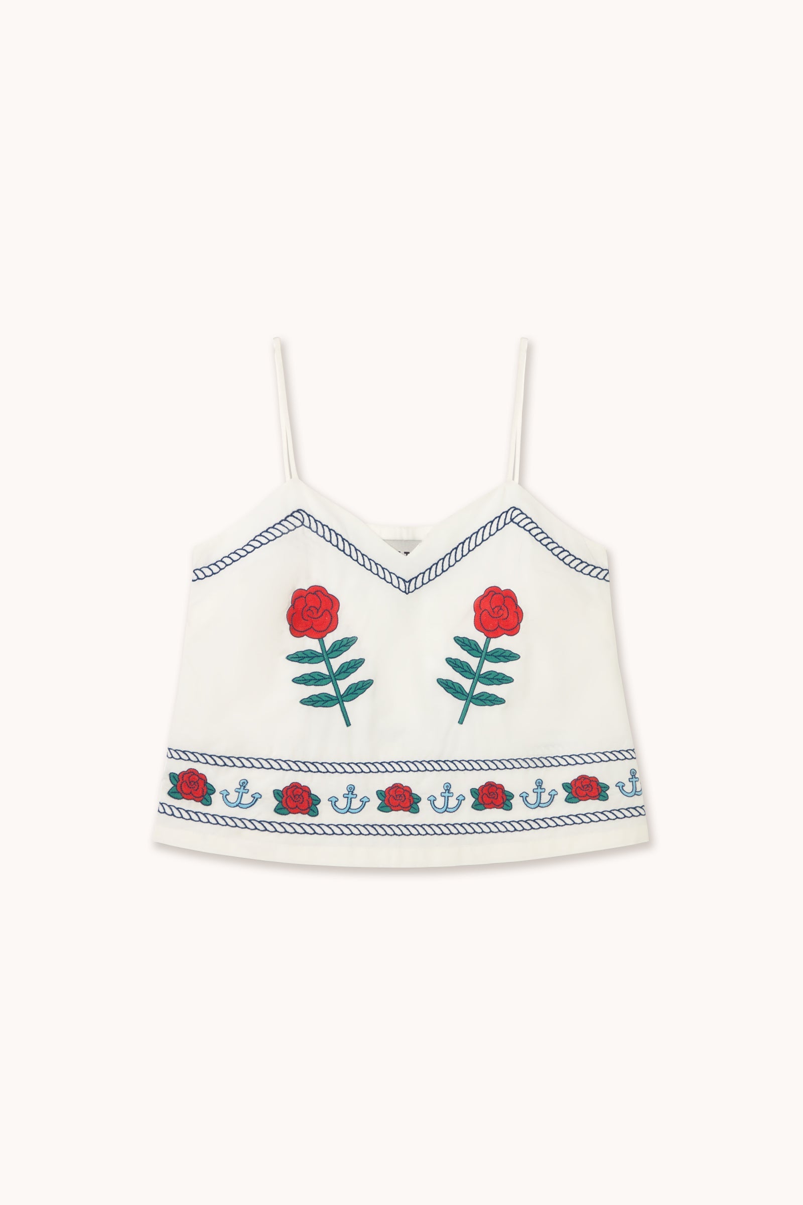 EMBROIDERED STRAPS TOP