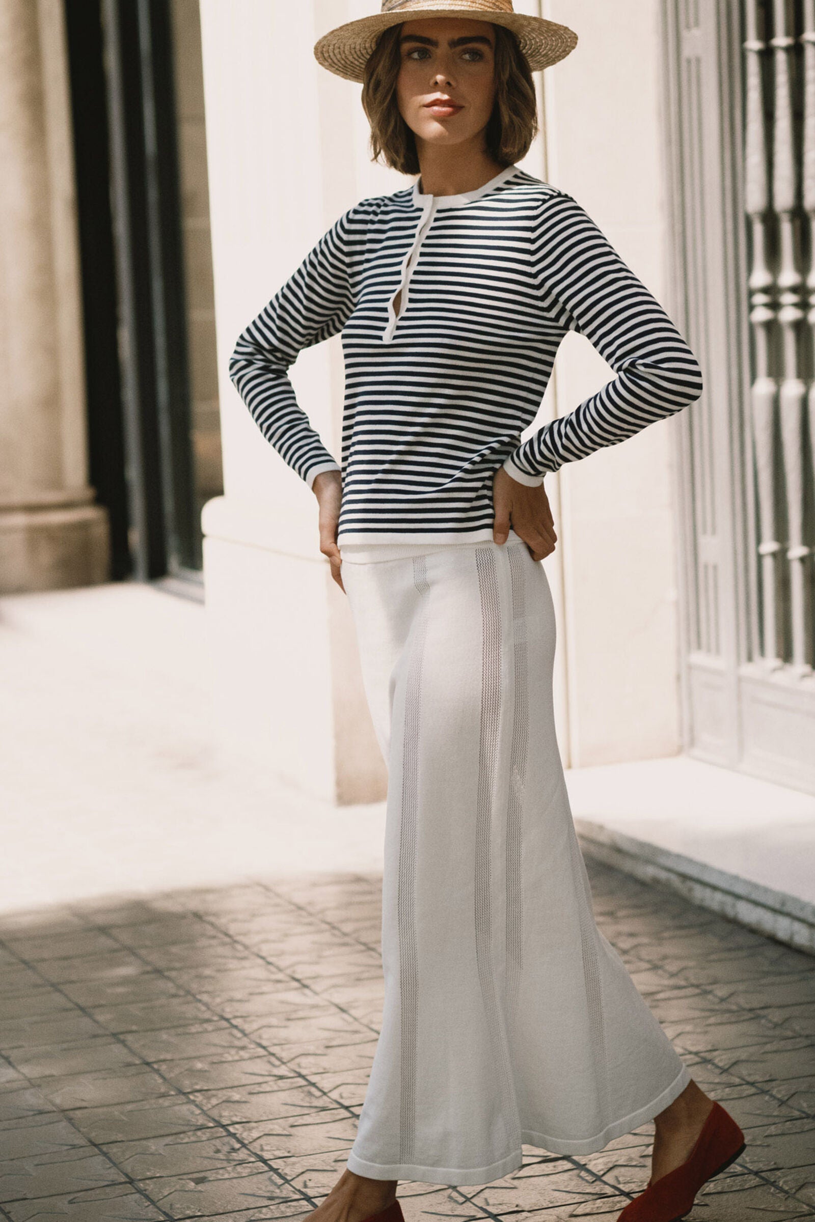 STRIPED KNITTED SKIRT