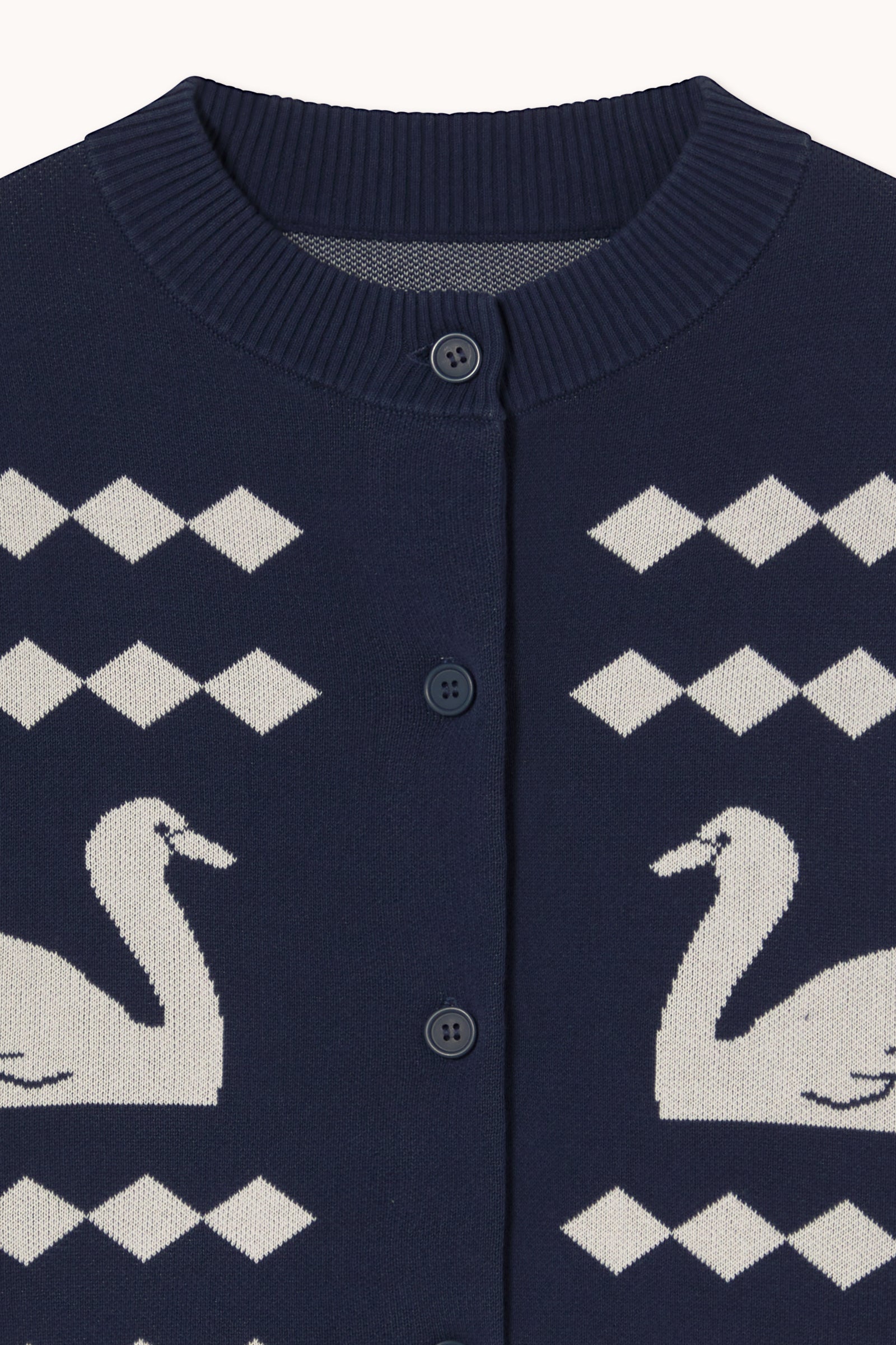 SWANS JACQUARD CARDIGAN