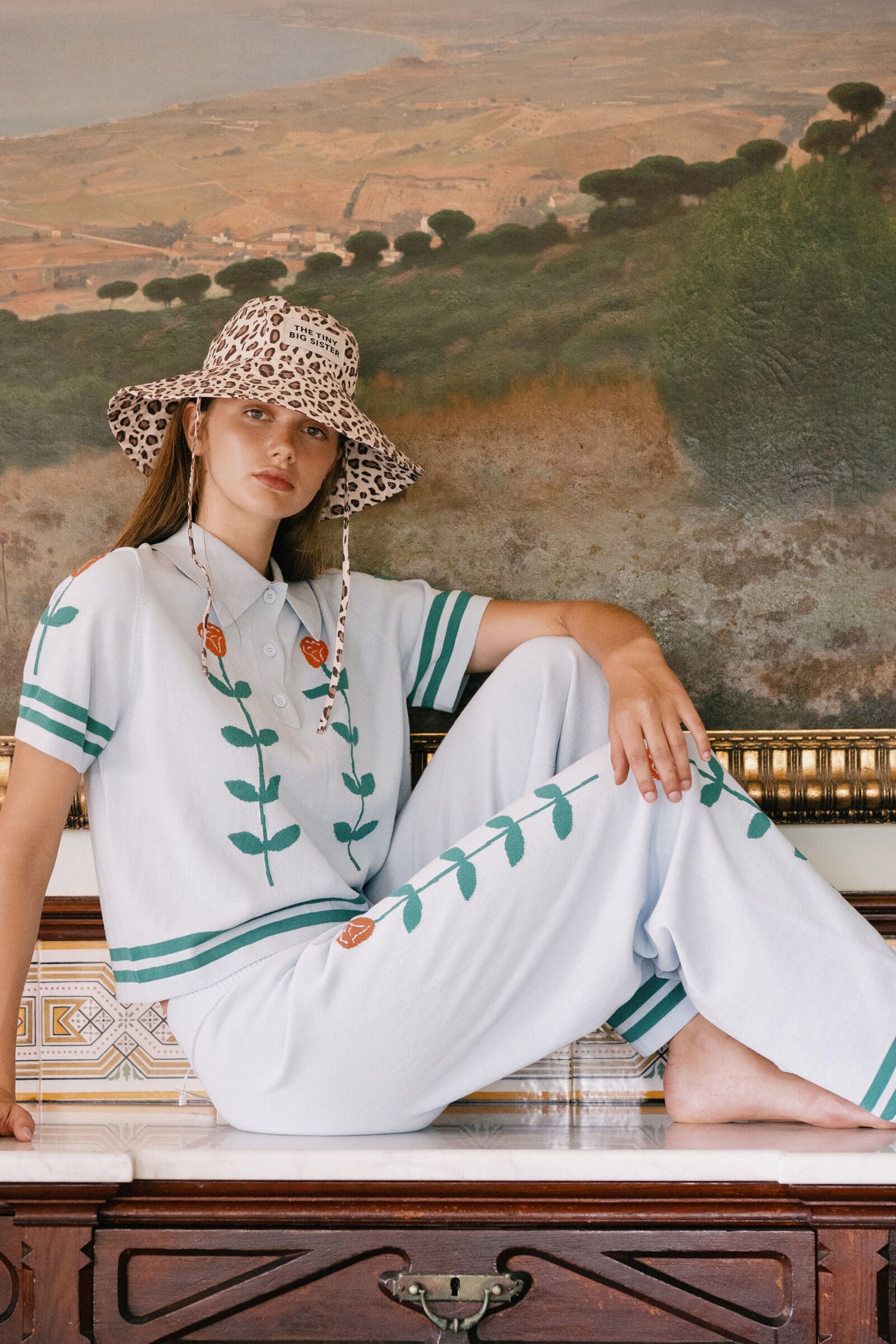 CHLOE ROSES JACQUARD POLO