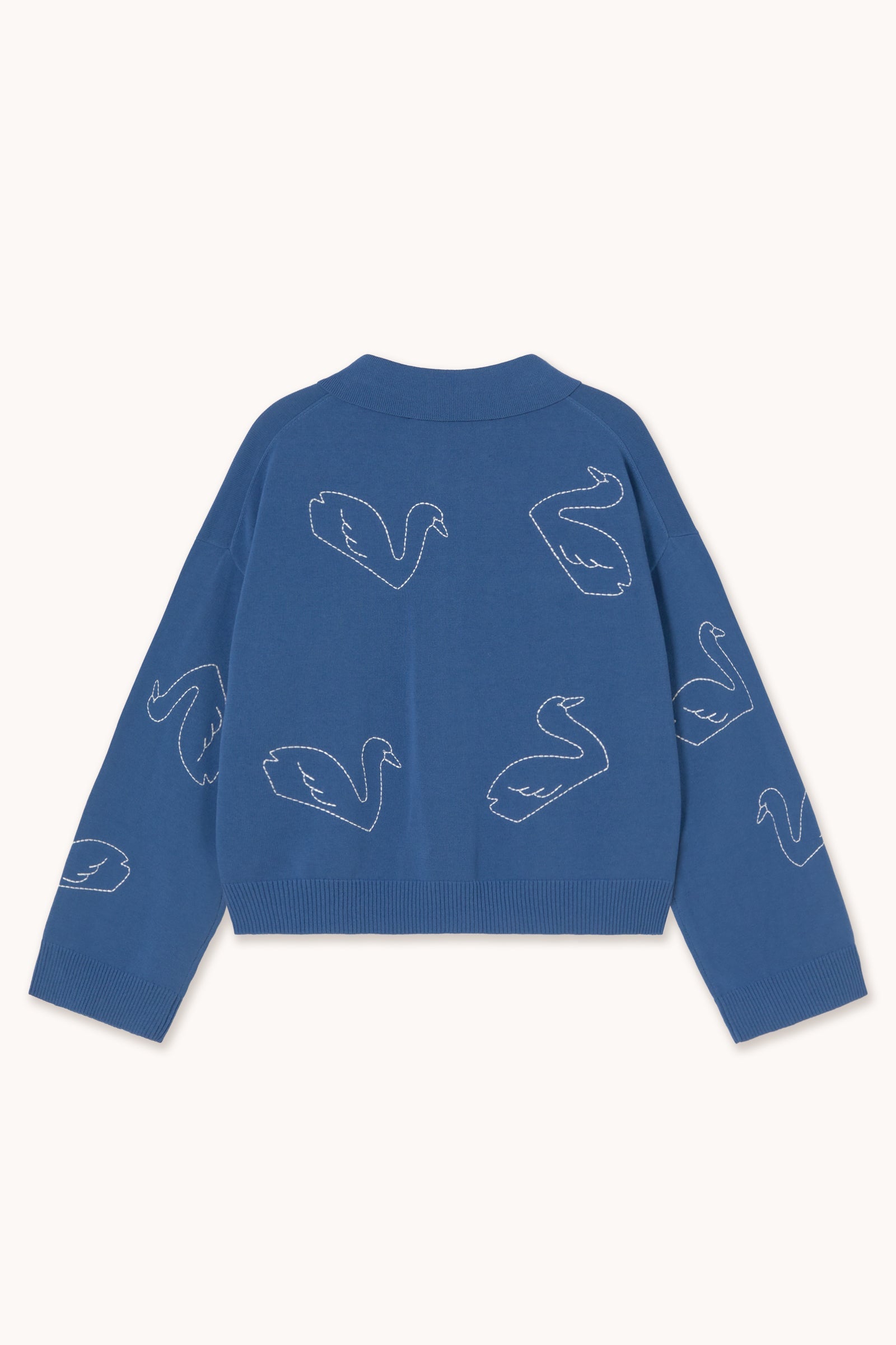 SWANS EMBROIDERED CARDIGAN