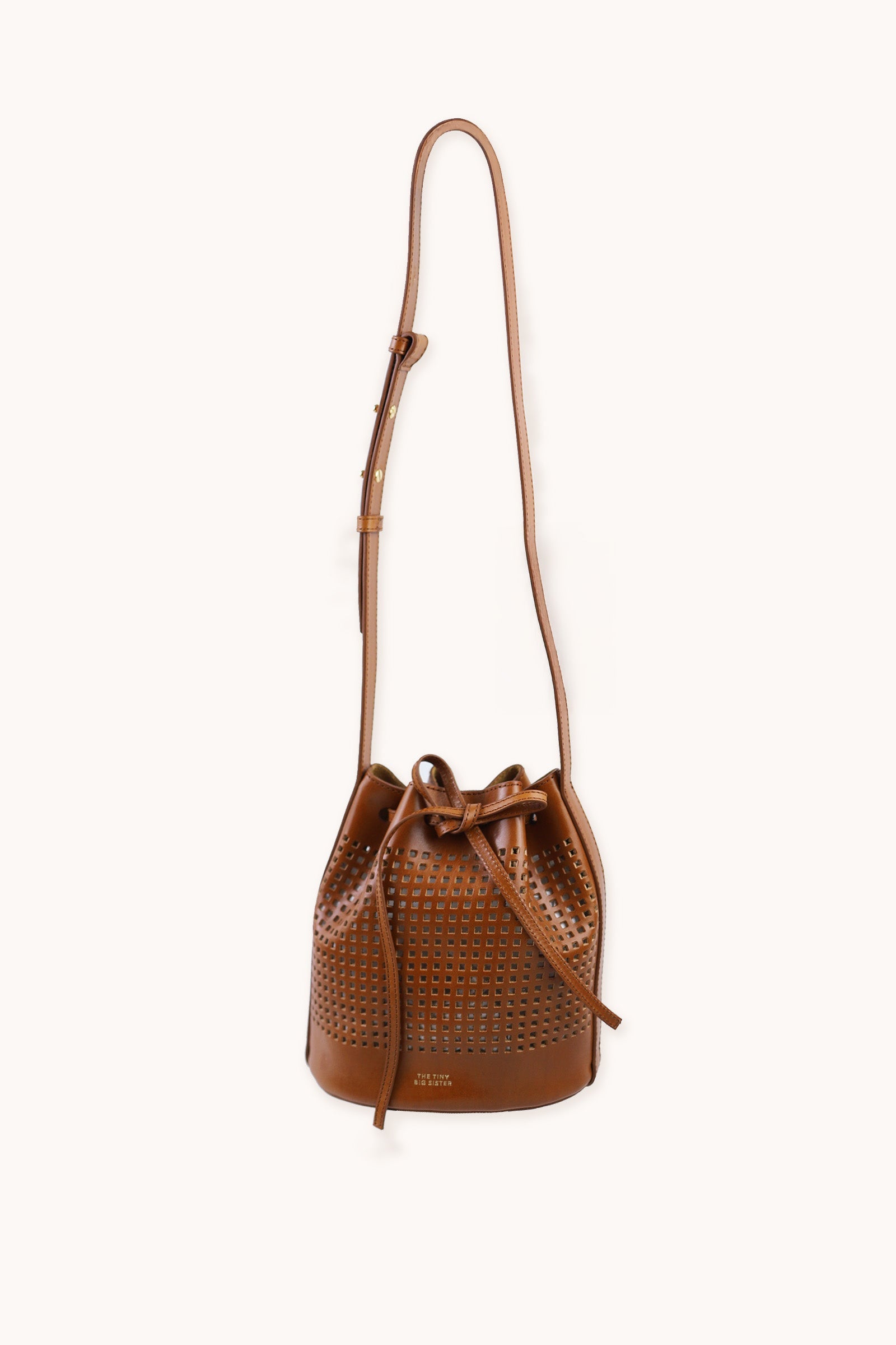 ANNE PERFORATED LEATHER SMALL BUCKET BAG