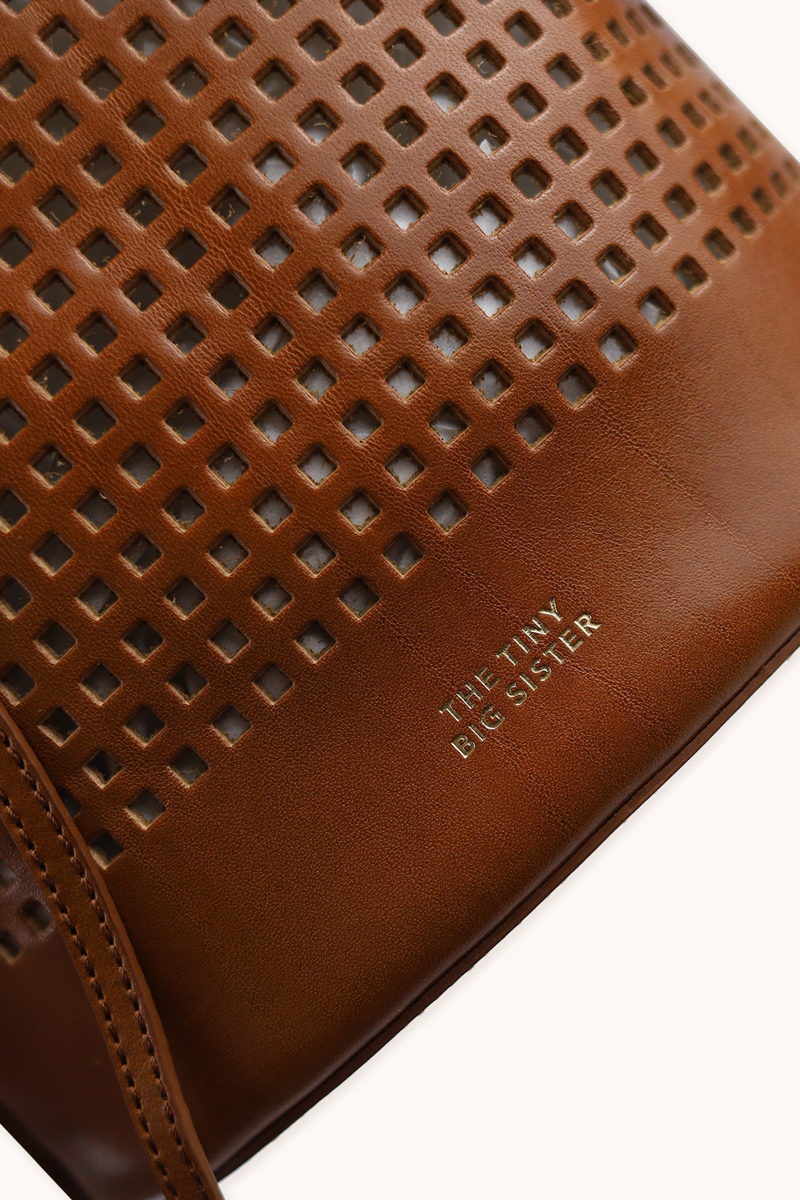 ANNE PERFORATED LEATHER SMALL BUCKET BAG