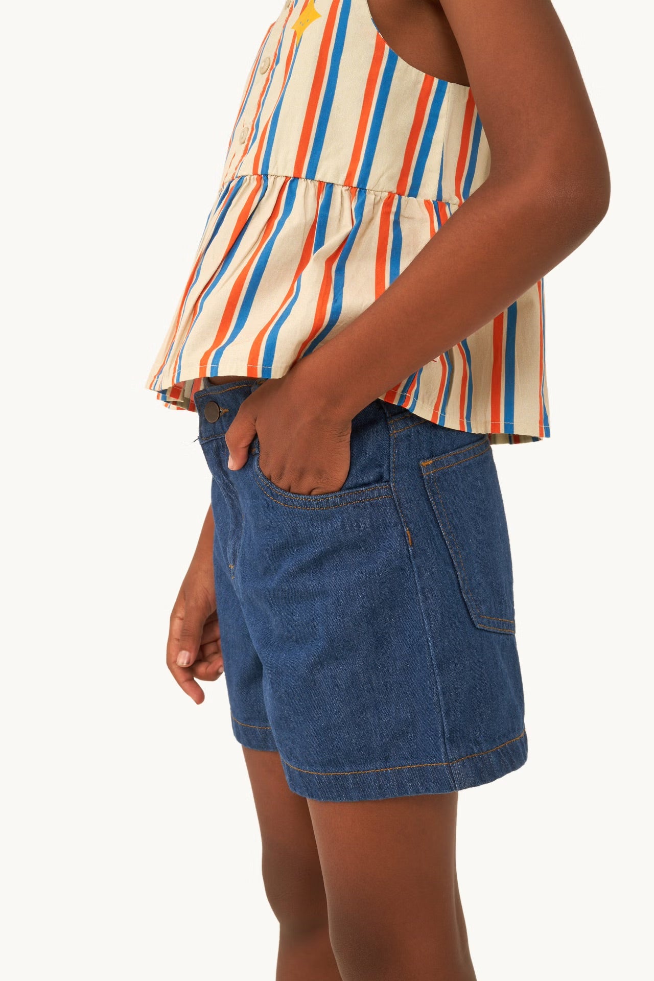 SOLID DENIM LONG SHORT